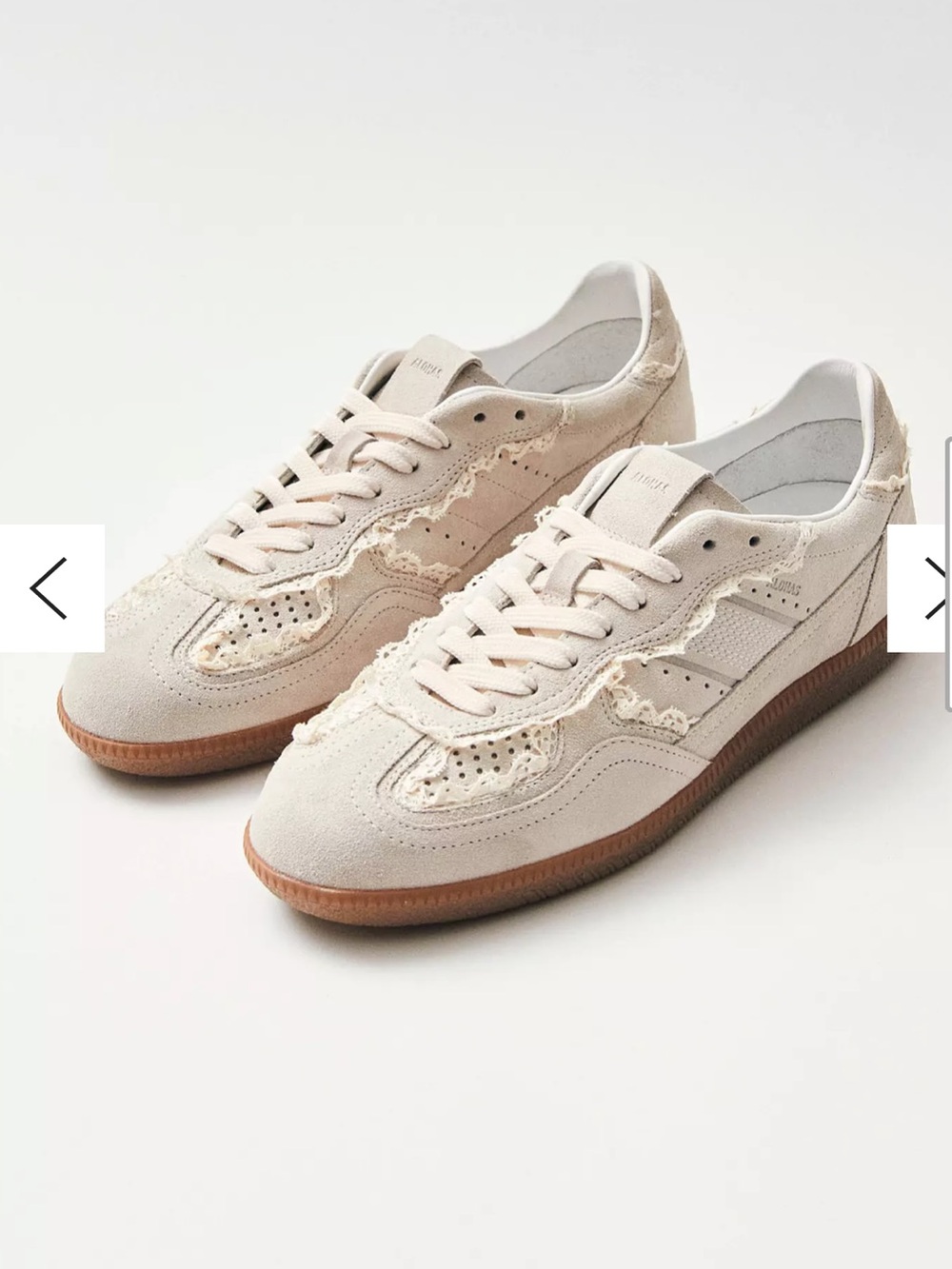 NWT Alohas Tb.490 Crochet Cream Leather Sneakers Size 9